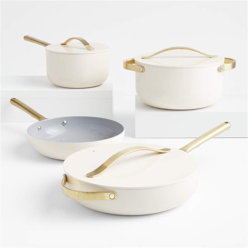 CARAWAY 12-Piece Ceramic Set With Complimentary Storage (Cream &amp; Gold)