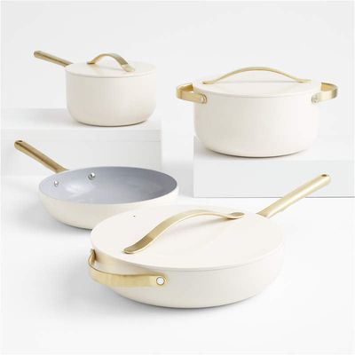 CARAWAY 12-Piece Ceramic Set With Complimentary Storage (Cream &amp; Gold)