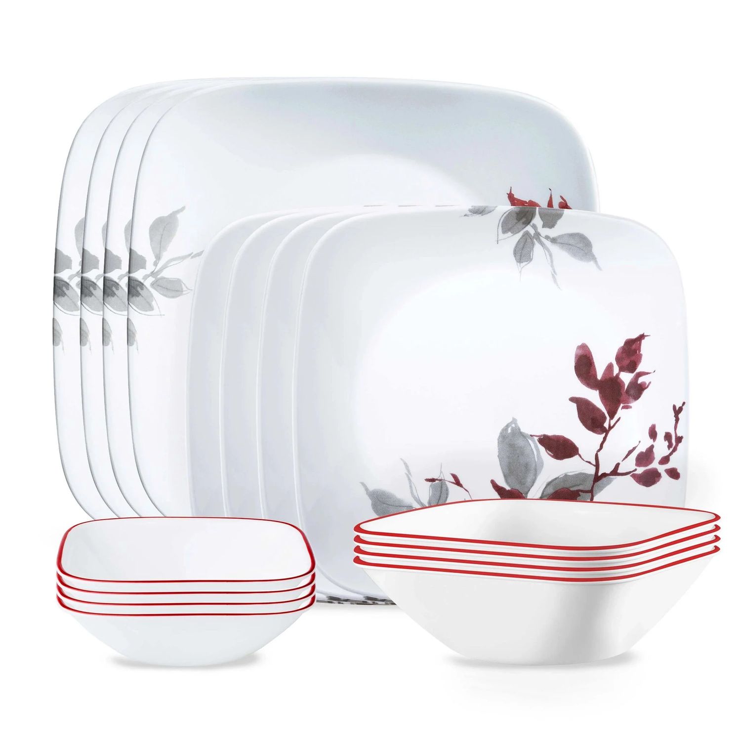 CORELLE Kyoto Leaves 16-piece Dinnerware Set, Service for 4