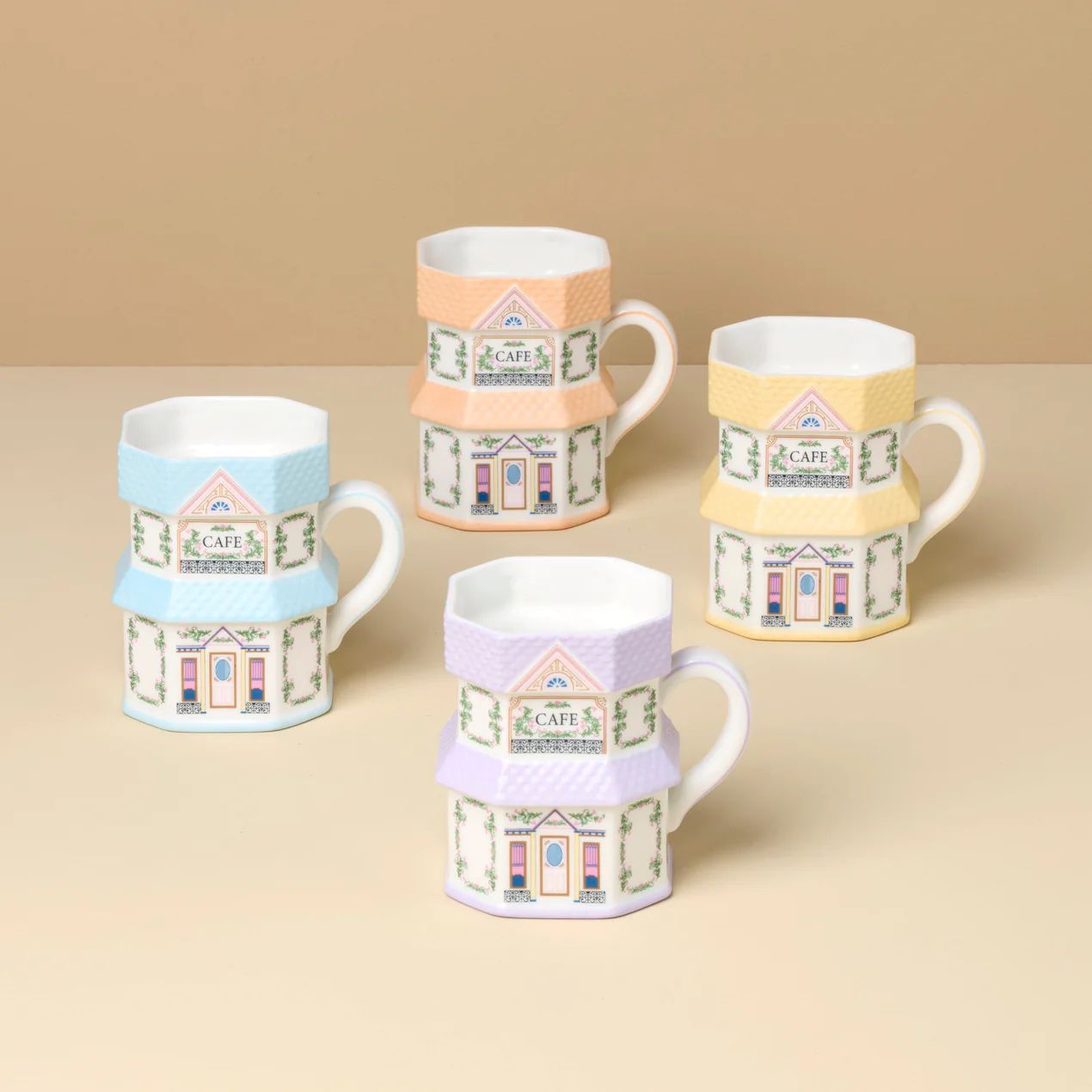 LENOX Spice Village Mugs, Set of 4