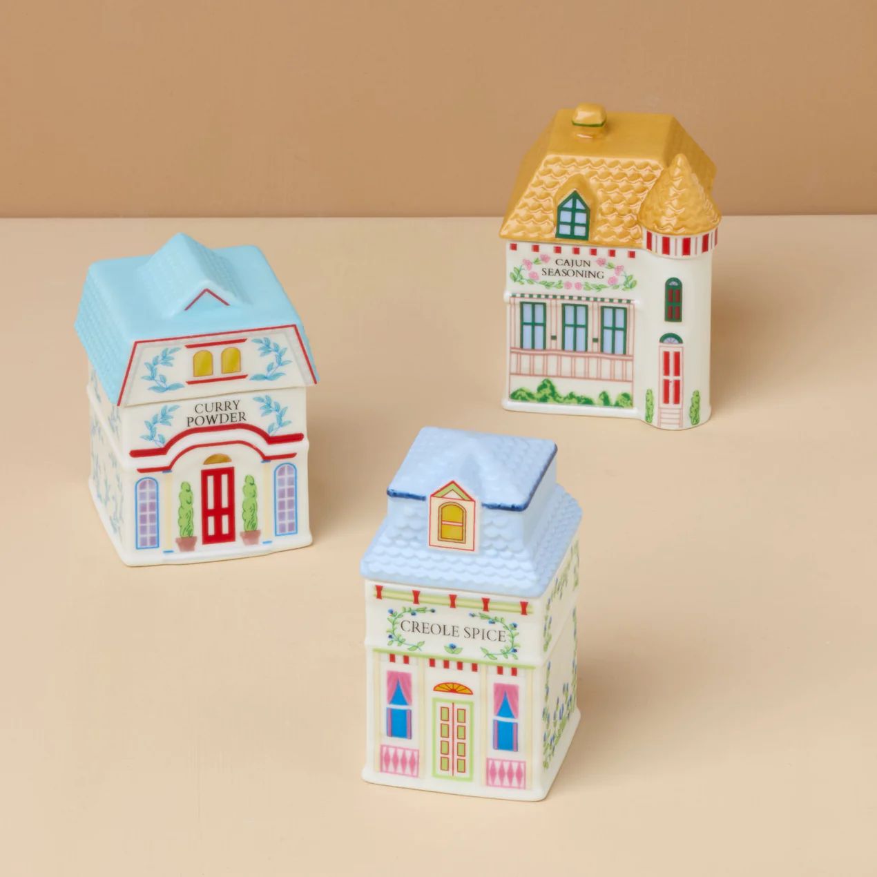 LENOX Spice Village 3-Piece French Quarter Spice Jar Set (Cajun, Curry, Creole)