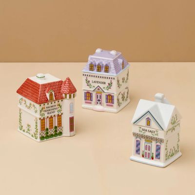 LENOX Spice Village 3-Piece West Coast Spice Jars Set (Salmon Spice, Sea Salt, Lavender)