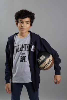Sweatshirt Capuche Logo Hermine Marine