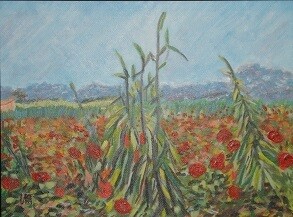 “Field with Poppies” - Vincent Van Gogh, ~1888 (Artist's Interpretation) “Field with Poppies” - Vincent Van Gogh, ~1888 (Artist's Interpretation)