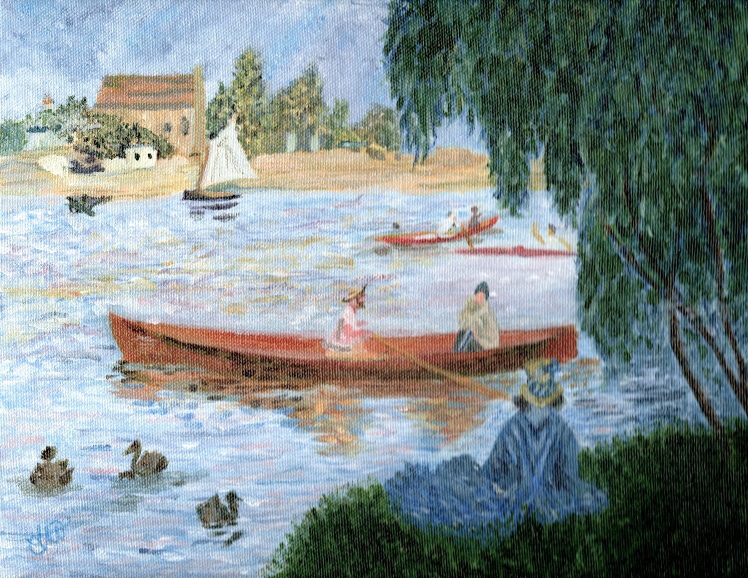 “Boating at Argenrteuil” - Pierre-Auguste Renoir, 1873 (Artist's Interpretation)