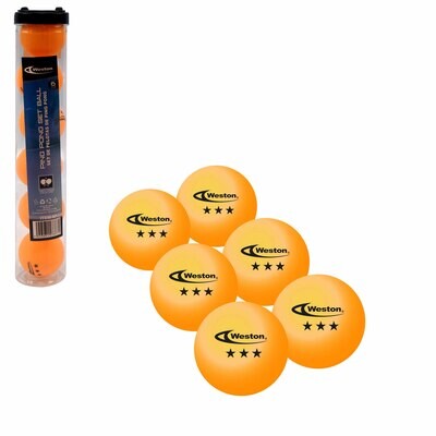 SET 6 PELOTAS EN TUBO 3 ESTRELLAS YELLOW PING PONG