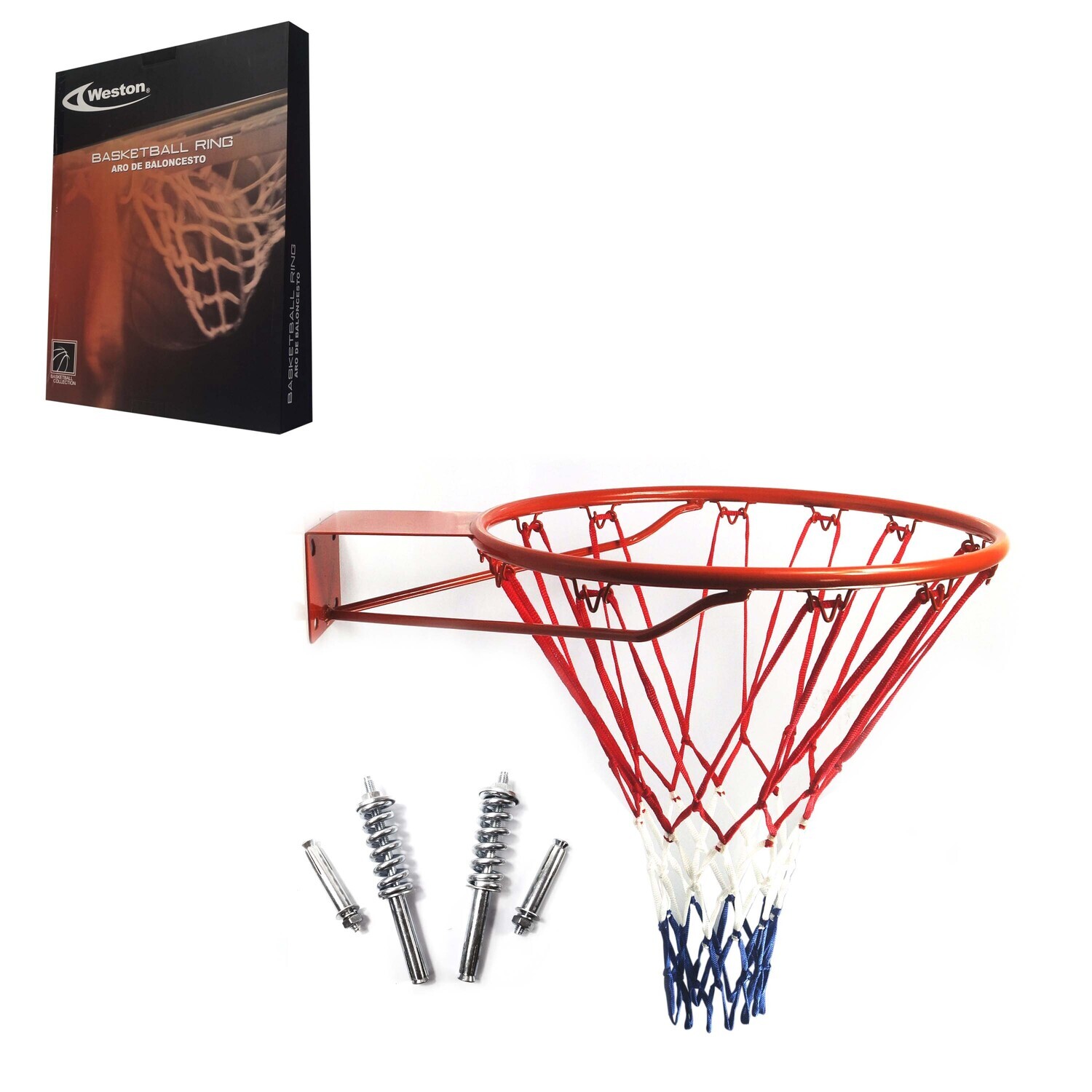 ARO DE BASKETBALL OFICIAL 18" SOLIDO FLEXIBLE CON NET ORG