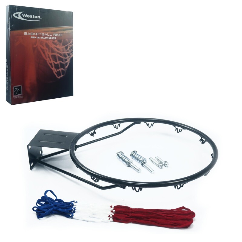 ARO DE BALONCESTO OFICIAL 18&quot; SOLIDO FLEXIBLE CON RED NEGRO