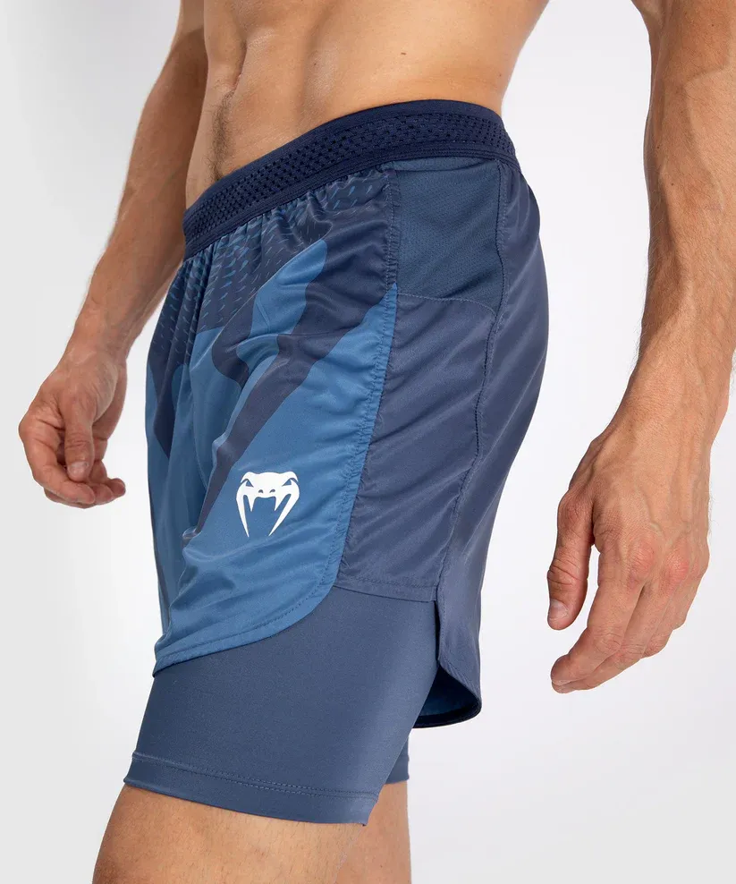 Pantalones cortos de combate Venum Attack para hombre, azul marino