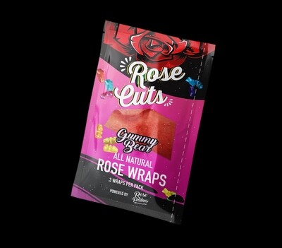 Pink Gummy Bear Rose Wraps (3 wraps per pouch)