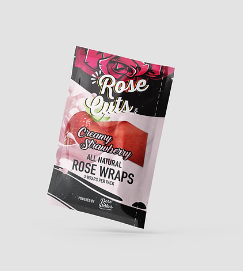 Pink Creamy Strawberry Rose Wraps (3 pack)