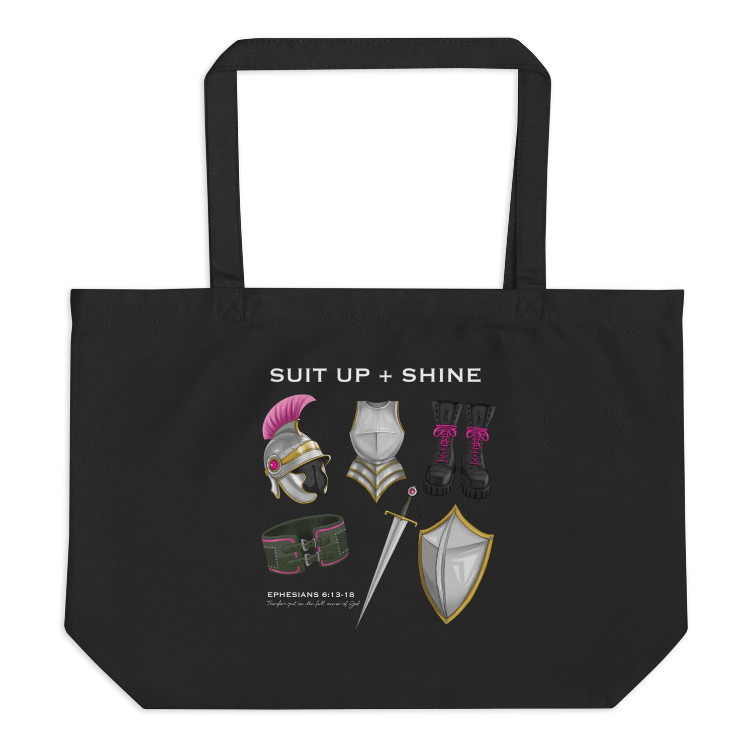 Black Suit up and Shine Tote Bag