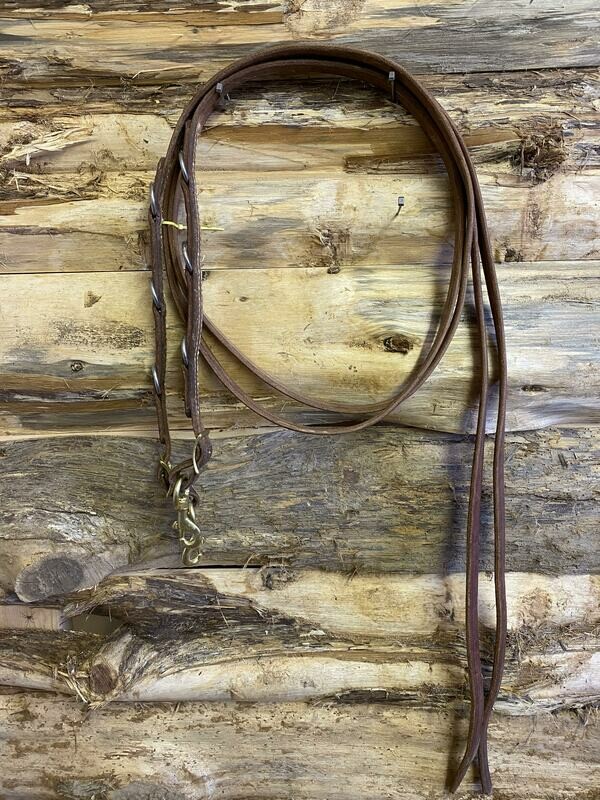 #214 Leather flat split martingale reins