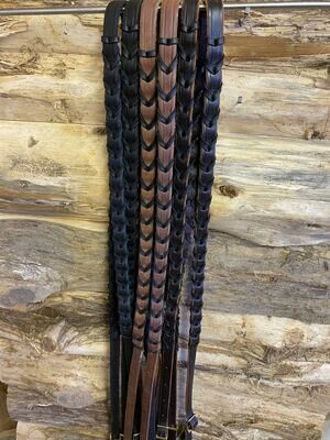 #197B Leather laced reins