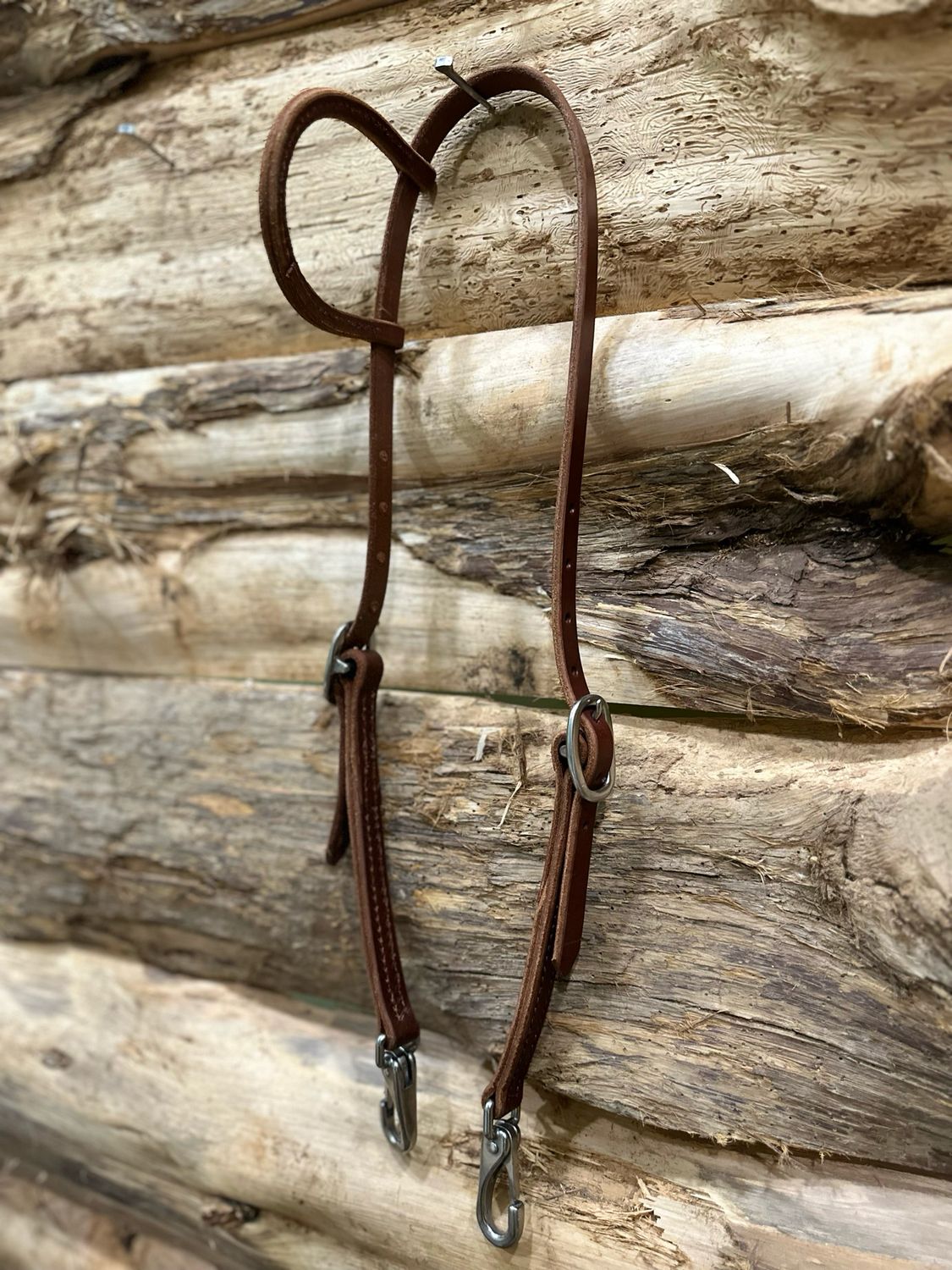 #335C Leather One Ear Headstall With Snaps