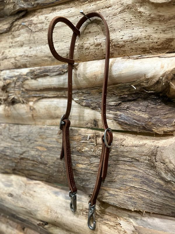 #335C Leather One Ear Headstall With Snaps