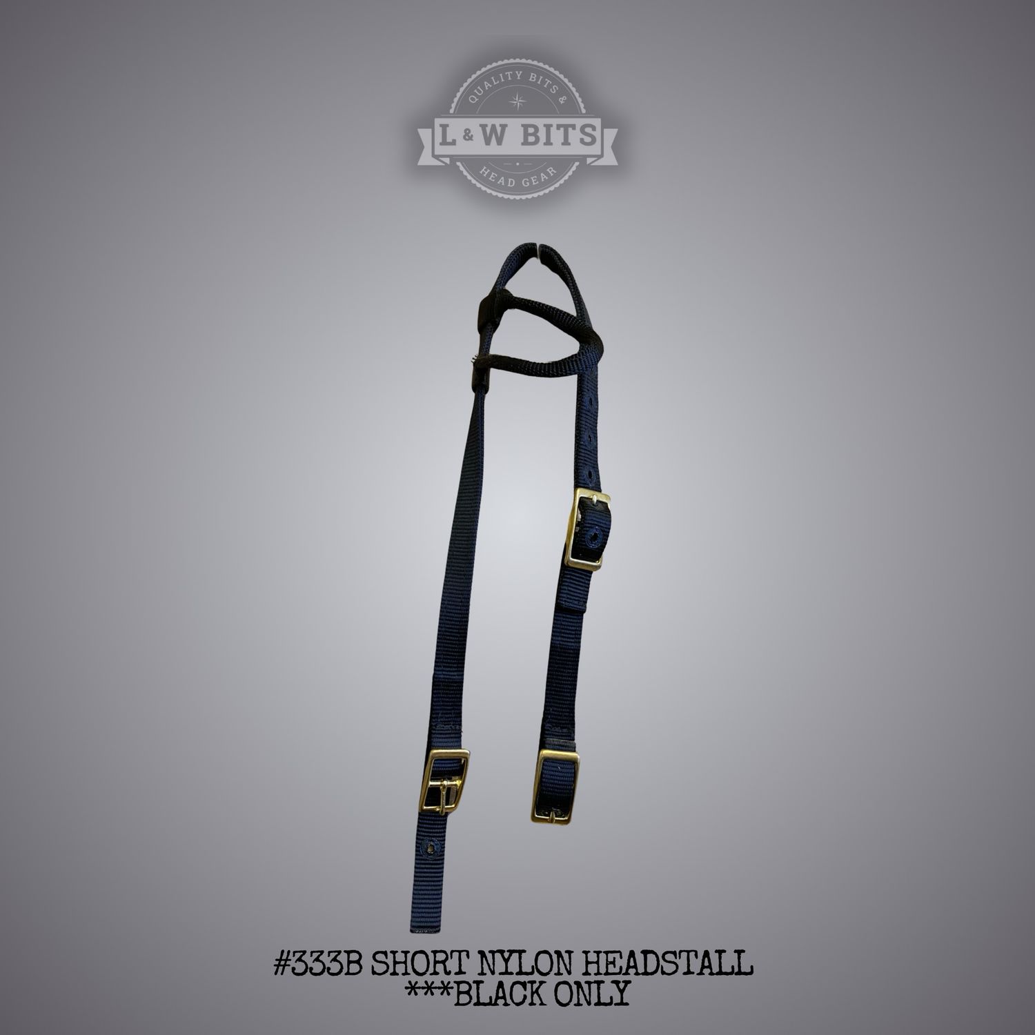 #333B Short Nylon Headstall ***Black only