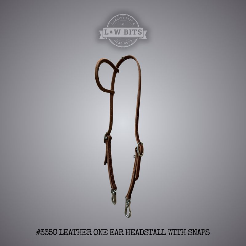 #335C Leather One Ear Headstall With Snaps
