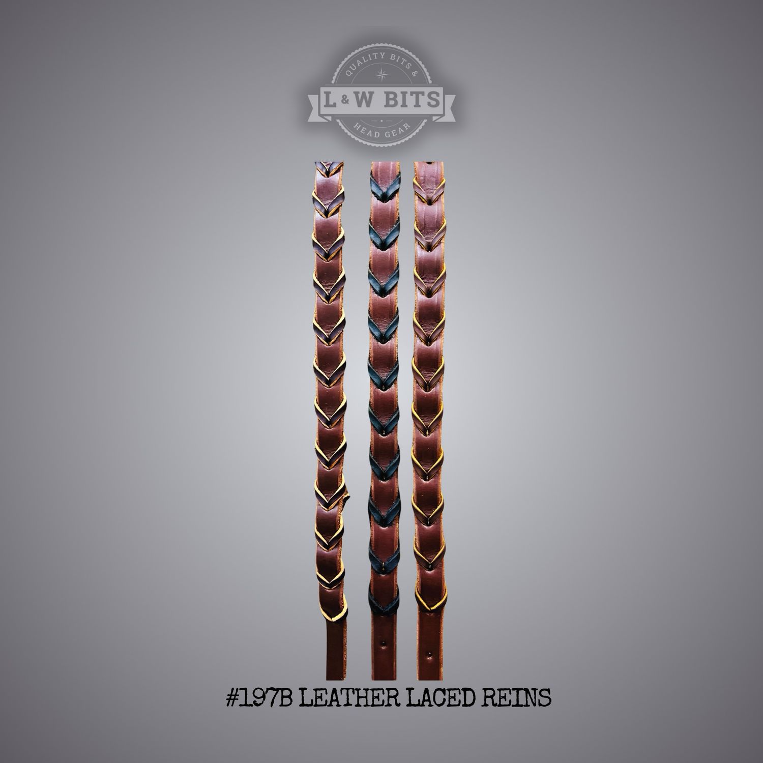 #197B Leather laced reins