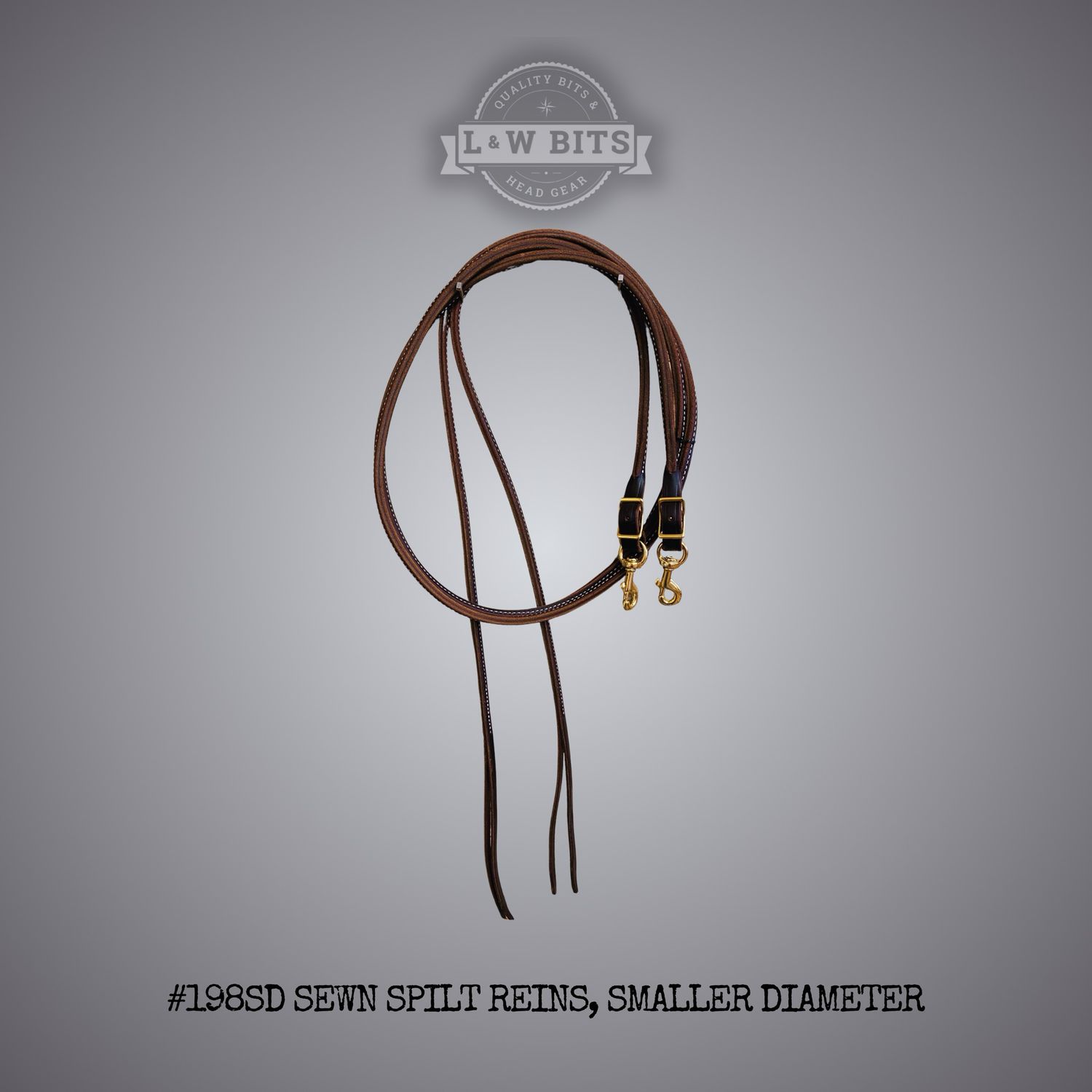 #198SD sewn spilt reins, smaller diameter