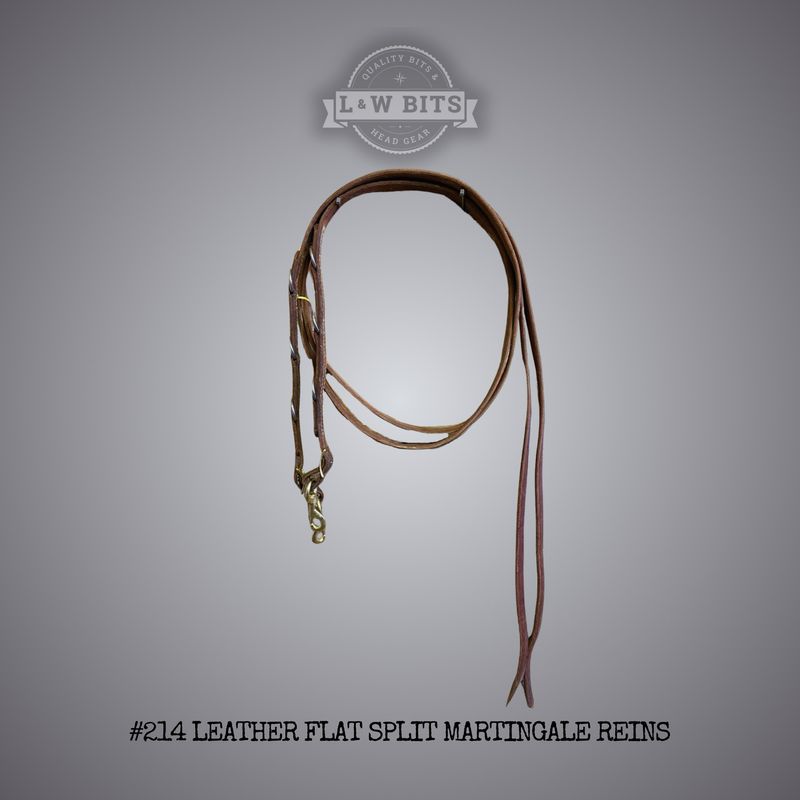 #214 Leather flat split martingale reins