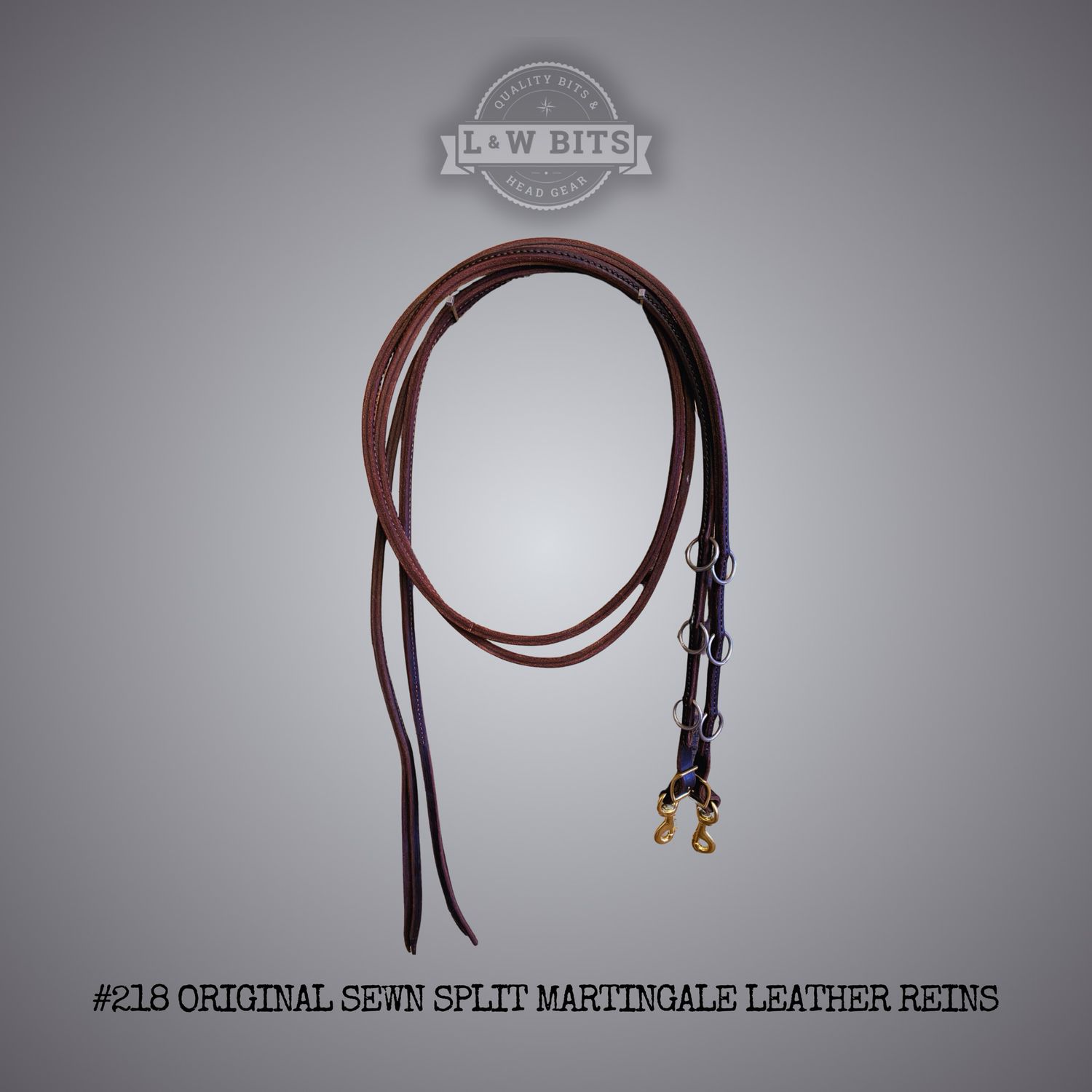 #218 Original sewn split martingale leather reins