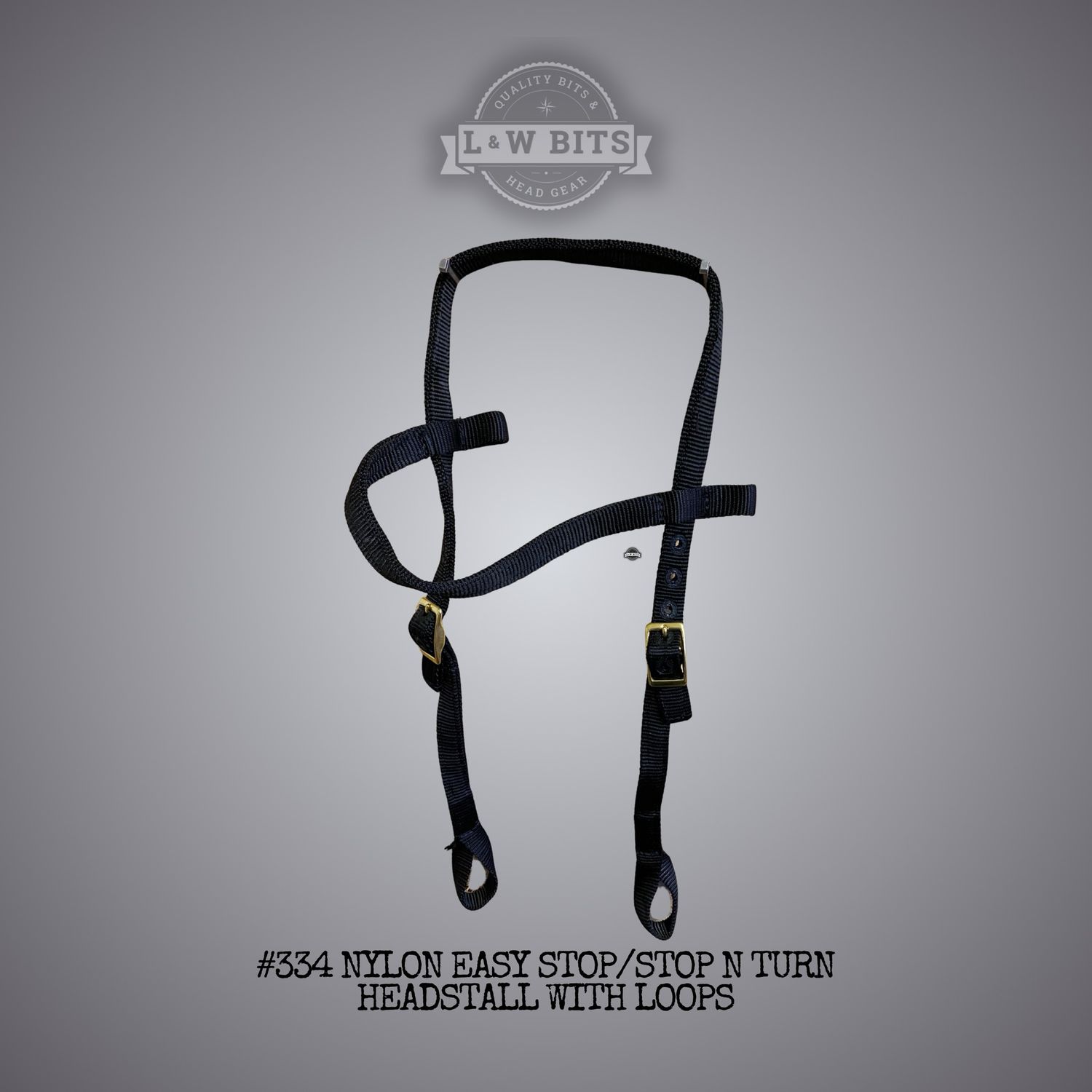#334 Nylon Easy Stop/Stop N Turn Headstall With Loops