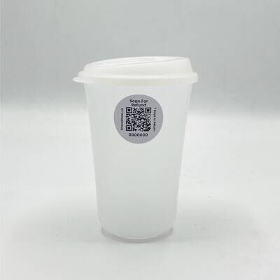 [20 pack] Frosted To-Go Cup & Lid Sets (16 oz)