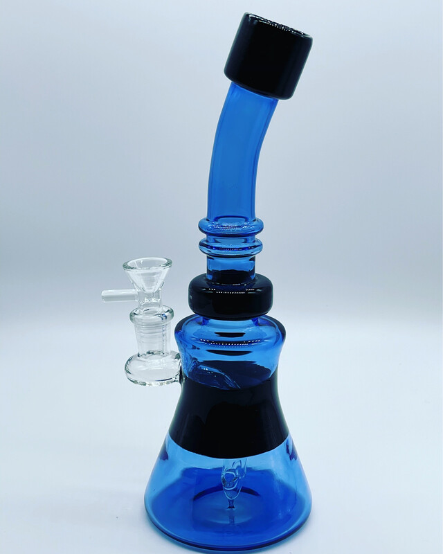 Glass Water Pipe Blue 10inch Tall Perc