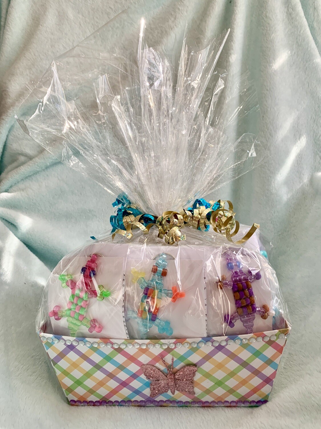 Lucky Lizard Send-A-Smile Basket - Checkerboard Design