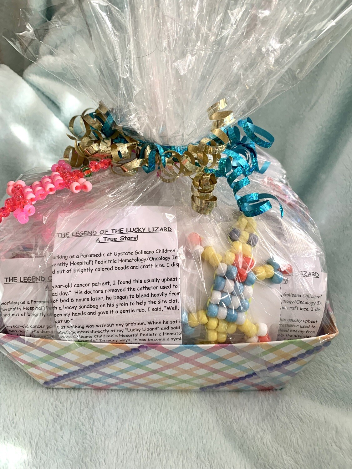 Lucky Lizard Send-A-Smile Basket - Checkerboard Design