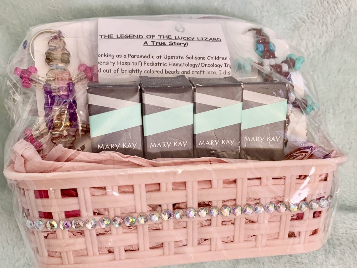 Lucky Lizard Send-A Smile Basket featuring Mary Kay Hint of Mint Lip Balm- Superman &amp; Heart of a Hero Designs
