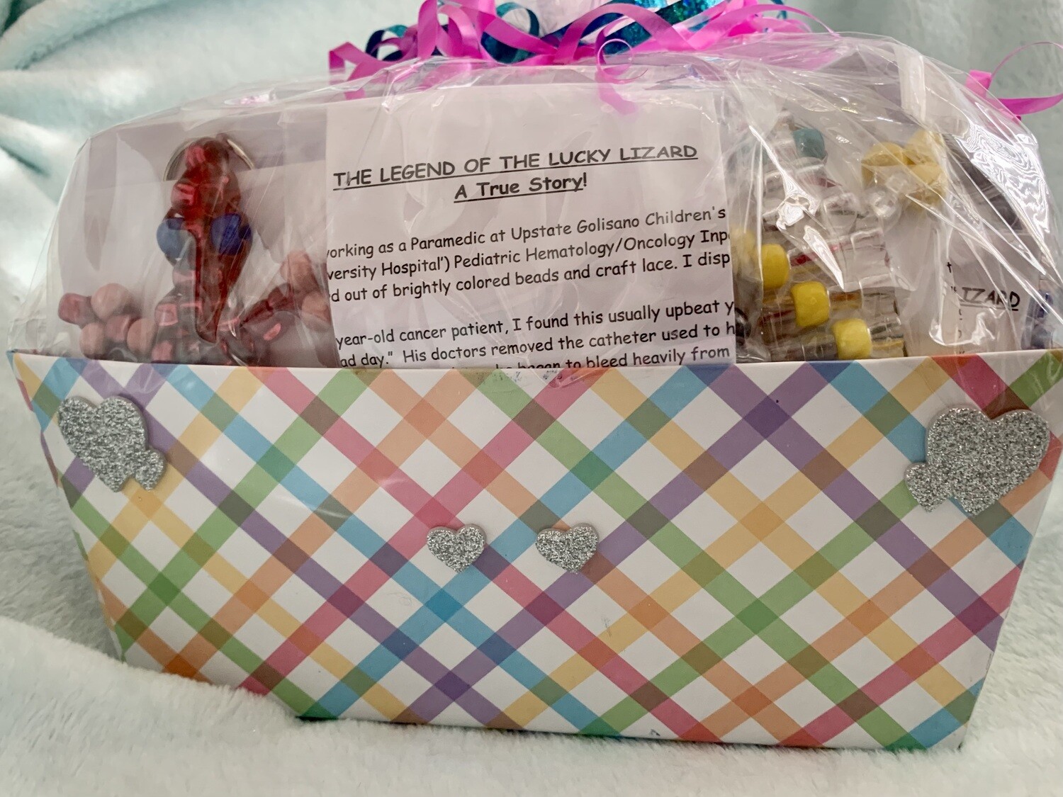 Lucky Lizard Send-a-Smile Basket - Single Diagonal &amp; Double Diagonal Design