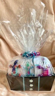 Lucky Lizard Send-A-Smile Basket -  Pink Bubble Journey Design