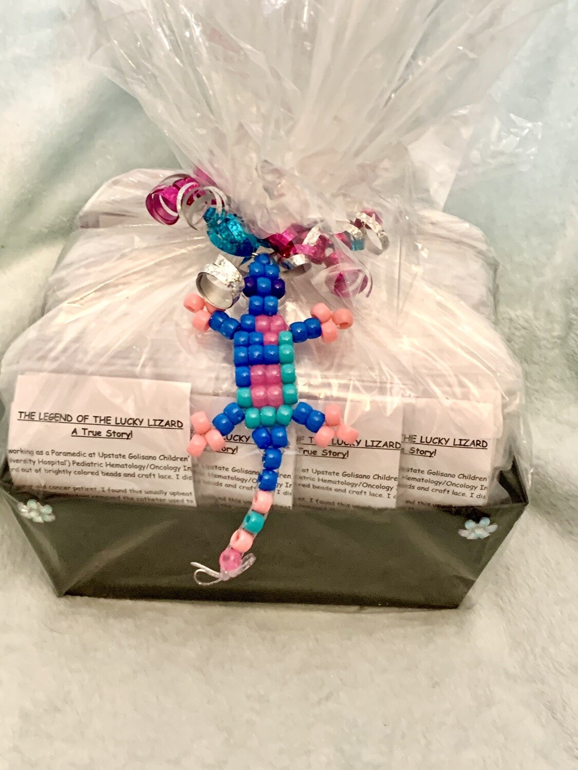 Lucky Lizard Send-A-Smile Basket -  Pink Bubble Journey Design