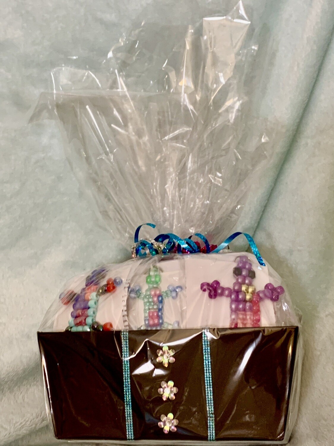 Lucky Lizard Send-A-Smile Basket -  Pink Bubble Journey Design