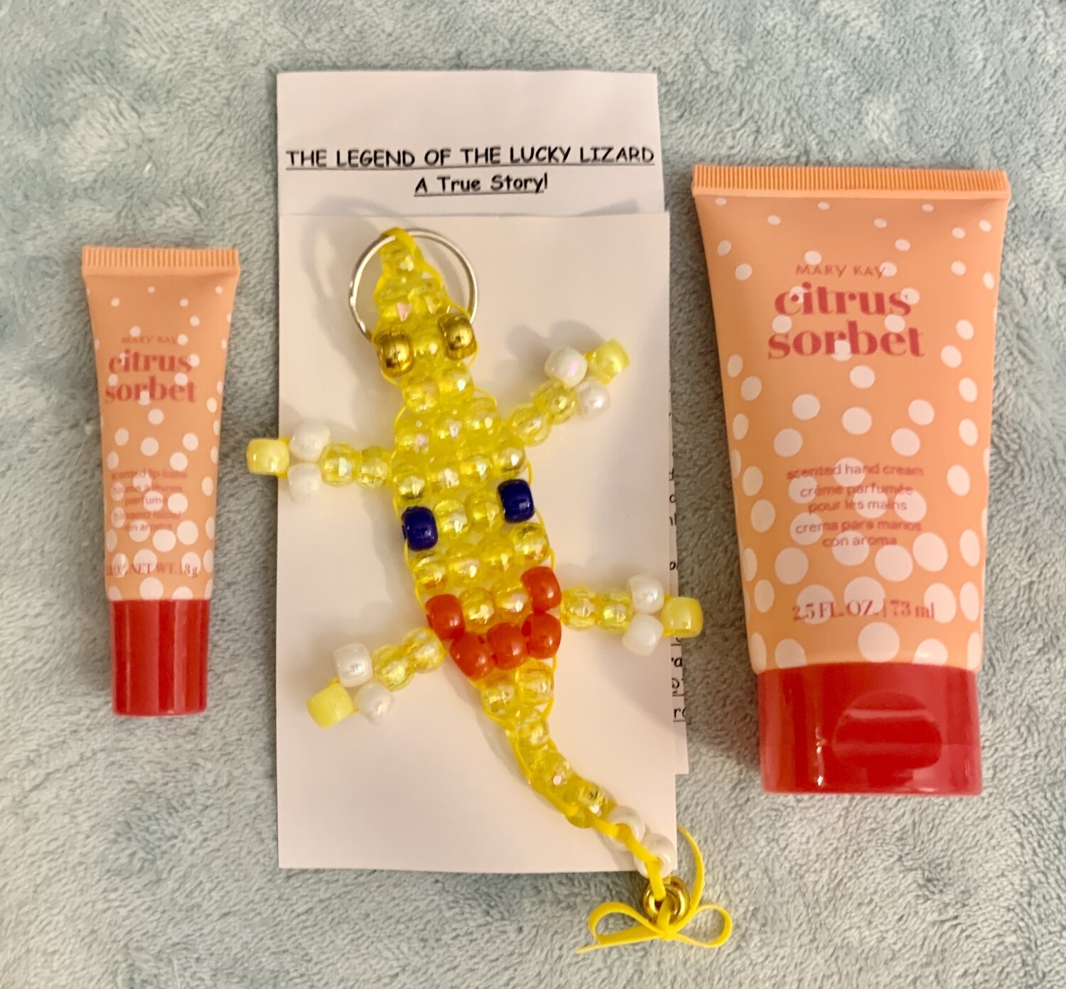 Lucky Lizard &#39;Emotion Lotion&#39;  Gift Set featuring Mary Kay Citrus Sorbet Scented Hand Cream &amp; Lip Balm