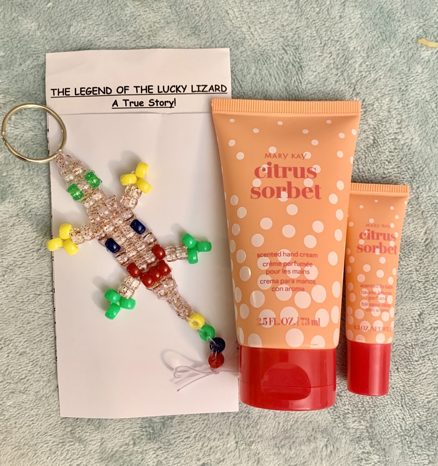 Lucky Lizard 'Emotion Lotion'  Gift Set featuring Mary Kay Citrus Sorbet Scented Hand Cream &amp; Lip Balm