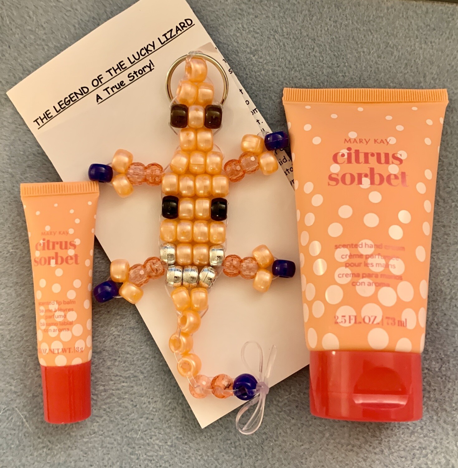 Lucky Lizard 'Emotion Lotion'  Gift Set featuring Mary Kay Citrus Sorbet Scented Hand Cream &amp; Lip Balm