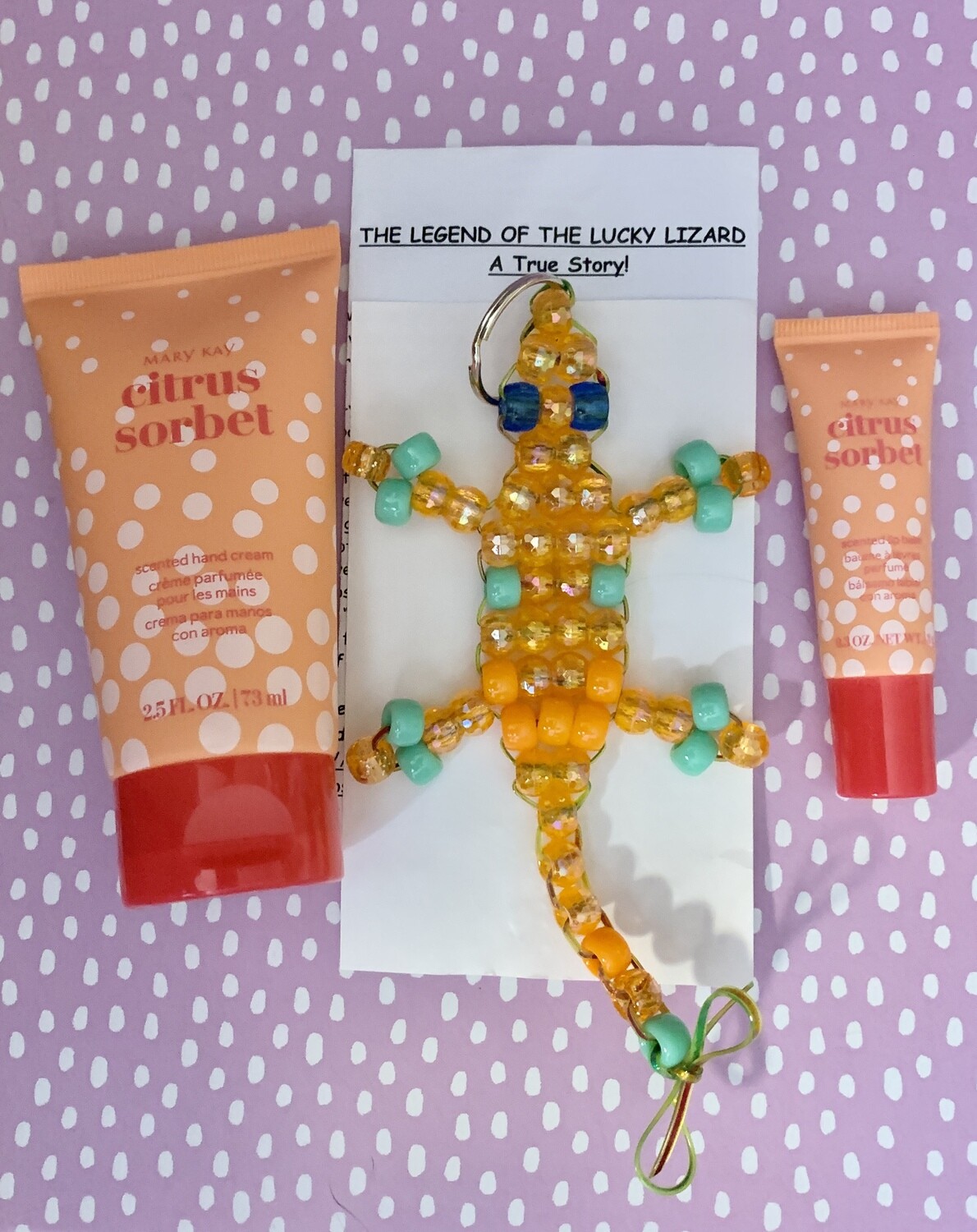Lucky Lizard 'Emotion Lotion'  Gift Set featuring Mary Kay Citrus Sorbet Scented Hand Cream &amp; Lip Balm
