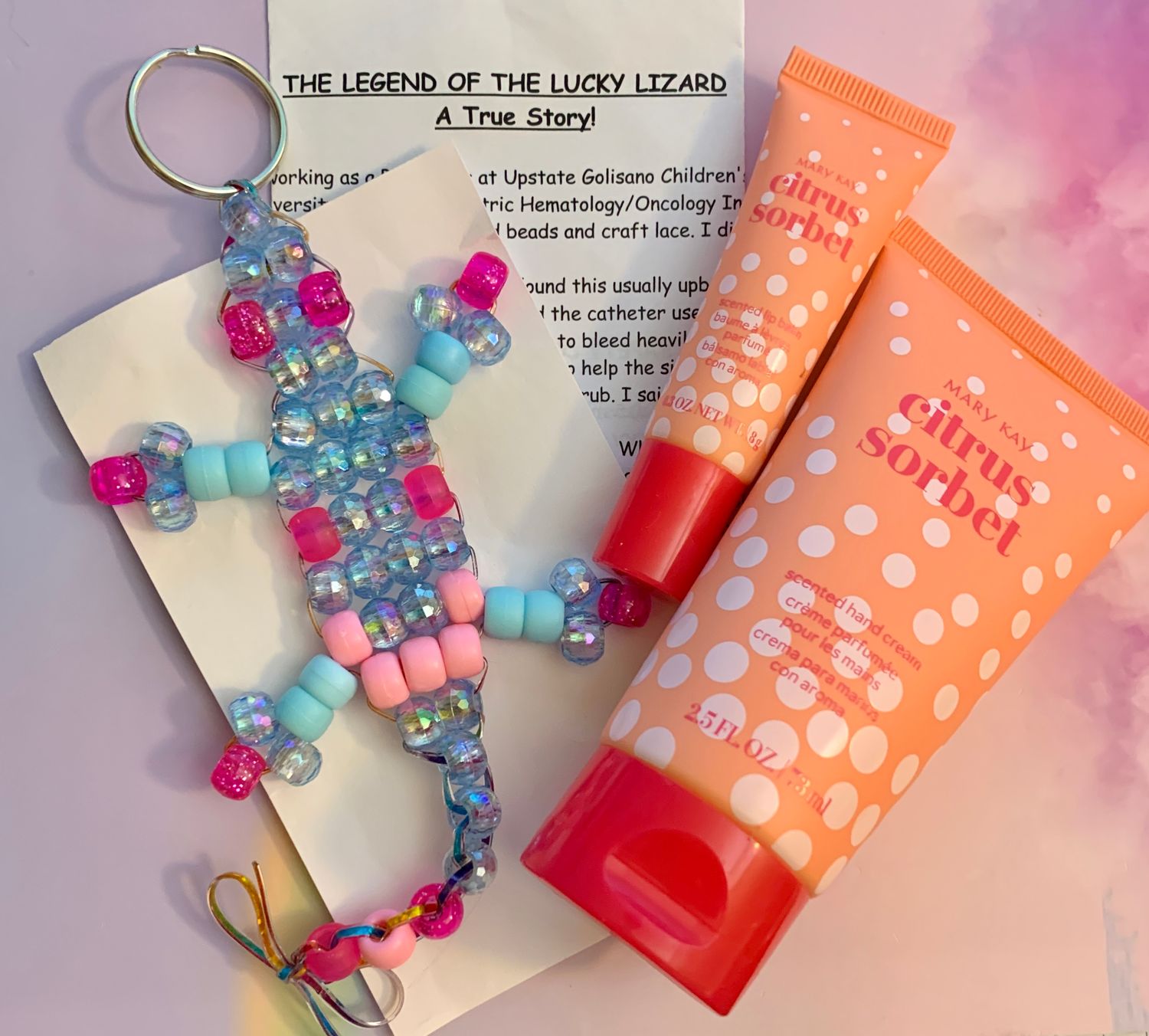 Lucky Lizard 'Emotion Lotion'  Gift Set featuring Mary Kay Citrus Sorbet Scented Hand Cream &amp; Lip Balm