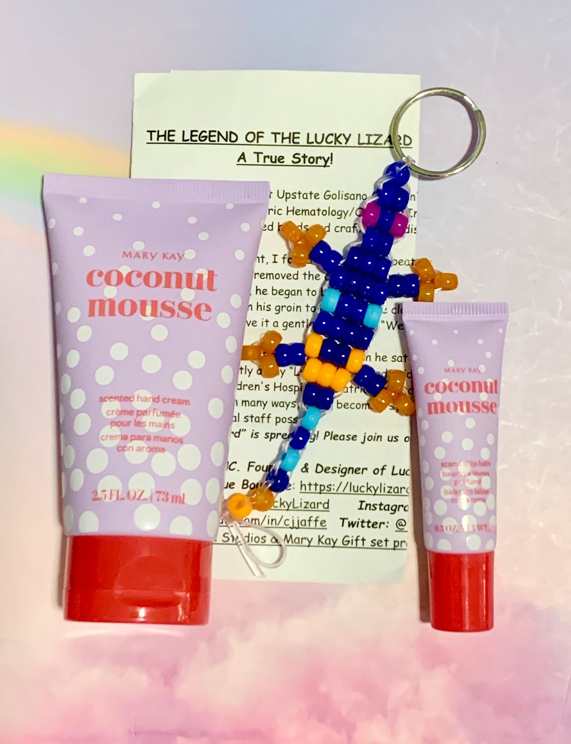 Lucky Lizard Emotion Lotion Gift Set - Coconut Mousse Scented Hand Cream &amp; Lip Balm
