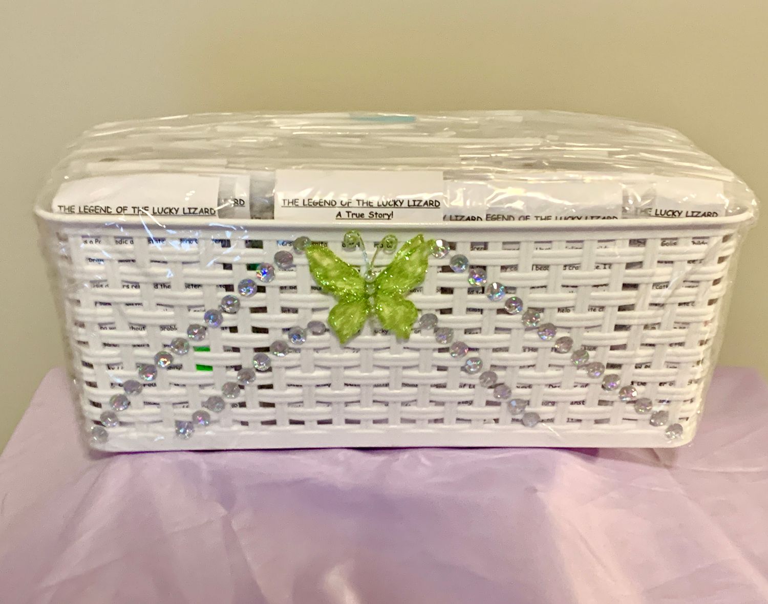 Lucky Lizard Send-a-Smile Basket - X-Marks The Spot Design