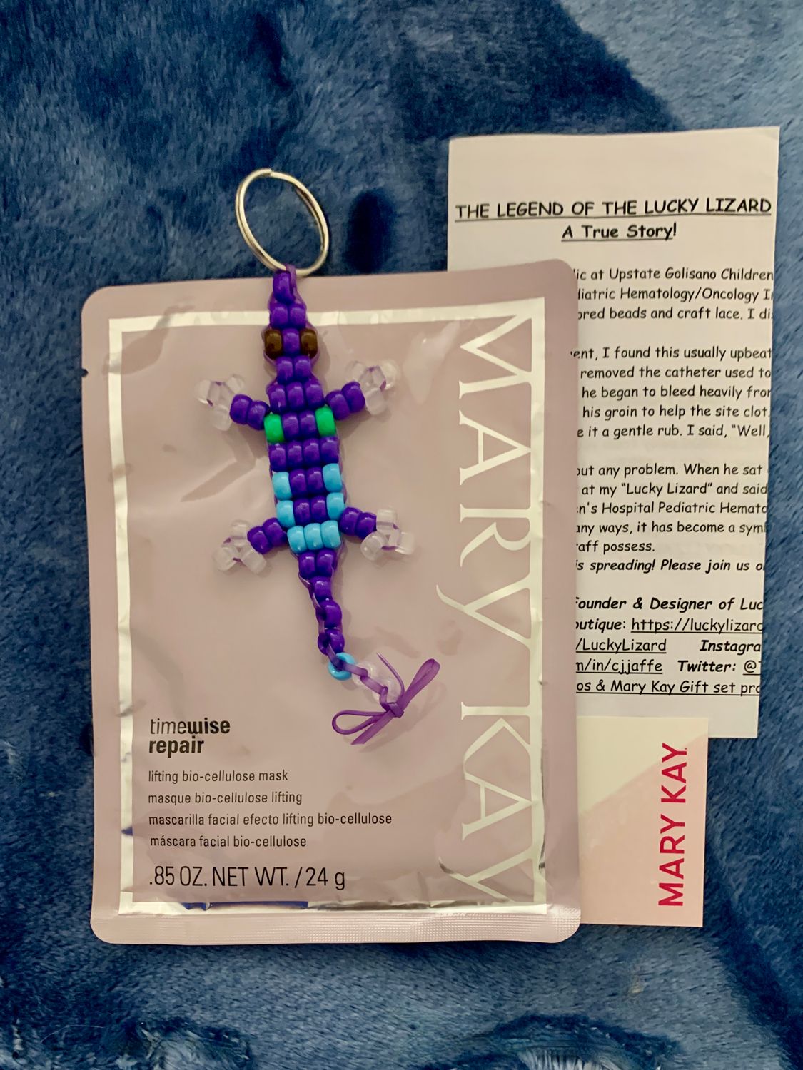 Lucky Lizard "Honor Your Masked Heroes" Gift Set Featuring a Mary Kay Timewise Repair Lifting Bio-cellulose Mask