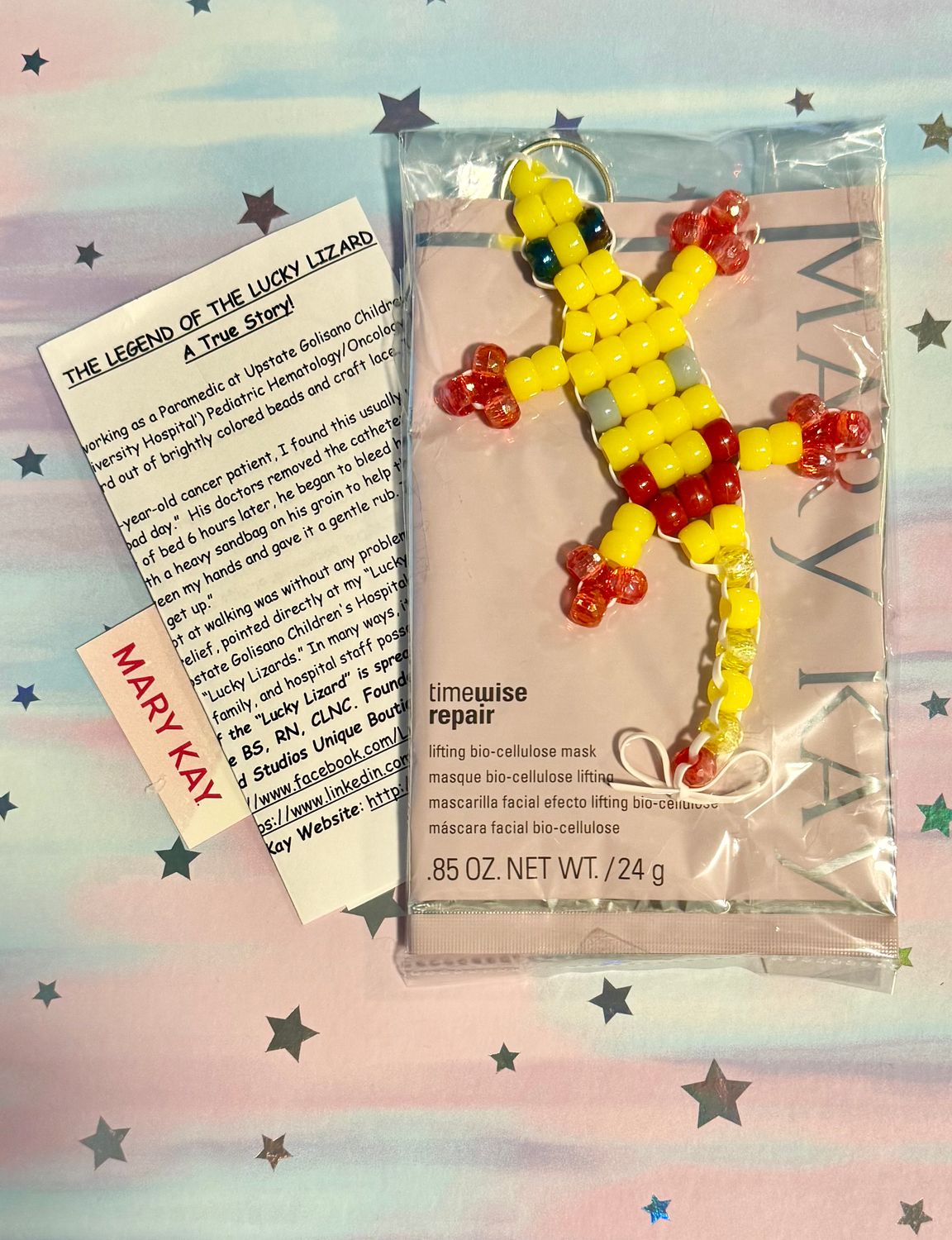 Lucky Lizard "Honor Your Masked Heroes" Gift Set Featuring a Mary Kay Timewise Repair Lifting Bio-cellulose Mask