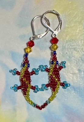 Lucky Lizard Hanging Lever Back Earrings