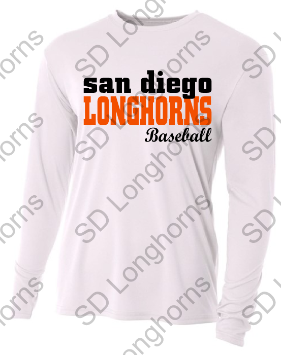 White Drifit Long Sleeve with Team Logo