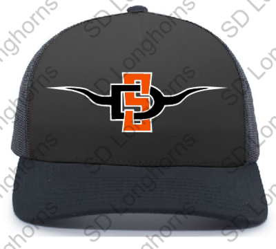 All Black Tucker Hat Snapback - SD Horns Logo Embroidered