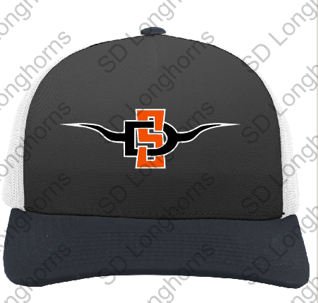 Black Face White Crown Tucker Hat Snapback - SD Horns Logo Embroidered