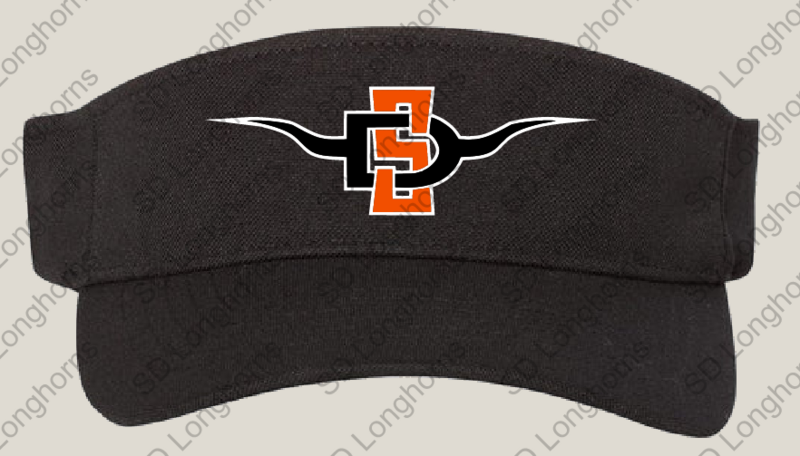 All Black Visor - SD Horns Logo Embroidered